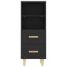 Stylish Black Sideboard - Engineered Wood | 34.5x34x90 cm