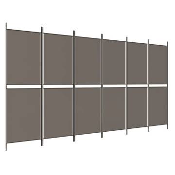 6-Panel Room Divider Anthracite 300x220 cm - Stylish Privacy Solution