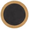 Area Rug Braided Black & Natural 90 cm Jute & Cotton Round Colour black Diameter 90 cm 