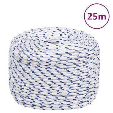 Boat Rope White 10mm 25m Polypropylene for Sailing & Boating