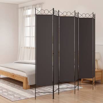 6-Panel Brown Room Divider - Durable & Versatile | Hipomarket