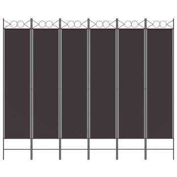 6-Panel Brown Room Divider - Durable & Versatile | Hipomarket