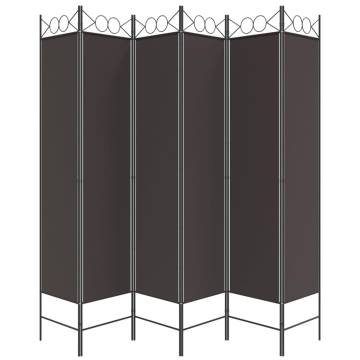 6-Panel Brown Room Divider - Durable & Versatile | Hipomarket