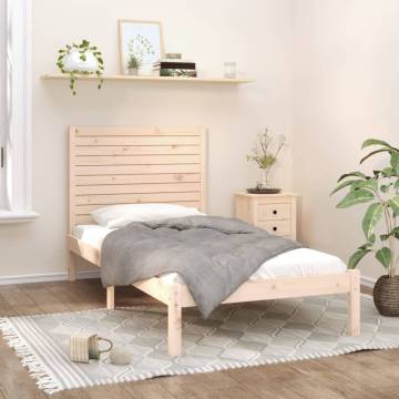 Solid Wood Bed Frame 90x200 cm - Timeless Design | Hipo Market