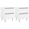 Elegant White Bedside Cabinets - 2 pcs 40x35x50 cm | HiPo Market