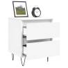 Elegant White Bedside Cabinets - 2 pcs 40x35x50 cm | HiPo Market