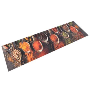 Soft Kitchen Rug Washable Spoon & Spices 45x150 cm - HipoMarket