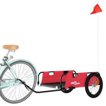 Durable Bike Trailer - Red Oxford Fabric & Iron Construction