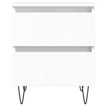 Elegant White Bedside Cabinets - 2 pcs 40x35x50 cm | HiPo Market