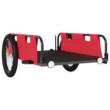 Durable Bike Trailer - Red Oxford Fabric & Iron Construction