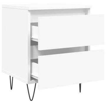 Elegant White Bedside Cabinets - 2 pcs 40x35x50 cm | HiPo Market