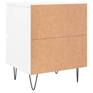 Elegant White Bedside Cabinets - 2 pcs 40x35x50 cm | HiPo Market