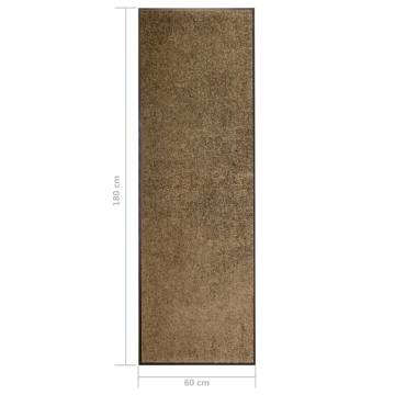 Washable Brown Doormat 60x180 cm - Durable & Non-Slip