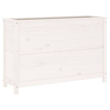 Garden Raised Bed White 119.5x40x78 cm Solid Wood Pine