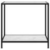 Stylish White Console Table - 80x35 cm Tempered Glass