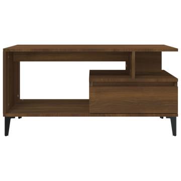 Elegant Brown Oak Coffee Table - 90x49x45 cm | Hipo Market