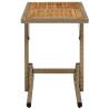 Garden Table Beige Solid Wood Acacia & Poly Rattan | Hipo Market