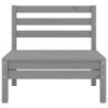 Garden Middle Sofa Grey - Solid Pinewood for Outdoor Relaxation