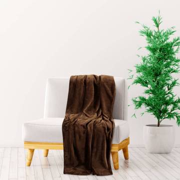 Cocoa Brown Polyester Blanket 130x170 cm - Soft & Stylish