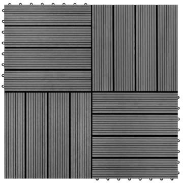 WPC Tiles 30x30cm 11pcs 1m2 Grey - Durable & Easy Installation