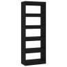 Stylish Black Book Cabinet & Room Divider - 60x30x166 cm