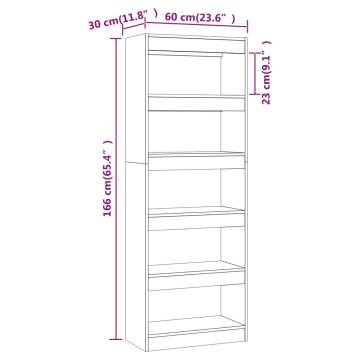 Stylish Black Book Cabinet & Room Divider - 60x30x166 cm