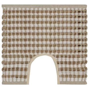 Hand-Woven Jute Bathroom Mat Set - Natural & White