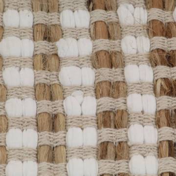 Hand-Woven Jute Bathroom Mat Set - Natural & White