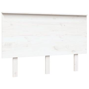 White Solid Pine Bed Headboard - 124x6x82.5 cm