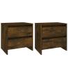 Elegant Smoked Oak Bedside Cabinets - 2 pcs | HipoMarket