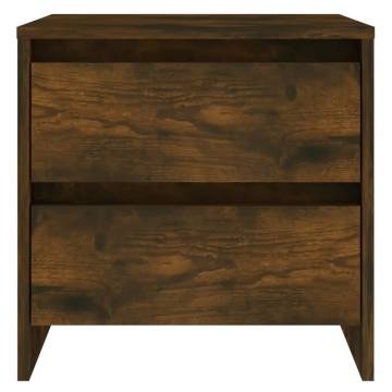 Elegant Smoked Oak Bedside Cabinets - 2 pcs | HipoMarket