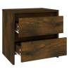 Elegant Smoked Oak Bedside Cabinets - 2 pcs | HipoMarket