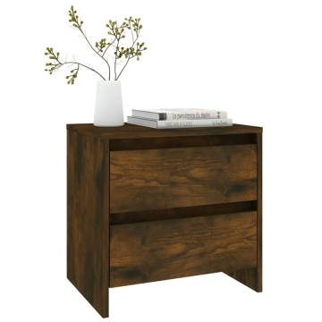 Elegant Smoked Oak Bedside Cabinets - 2 pcs | HipoMarket