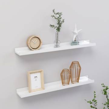 High Gloss White Wall Shelves - 2 Pcs | HipoMarket