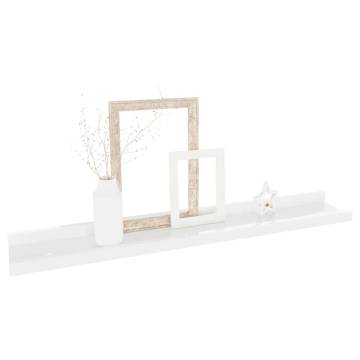 High Gloss White Wall Shelves - 2 Pcs | HipoMarket