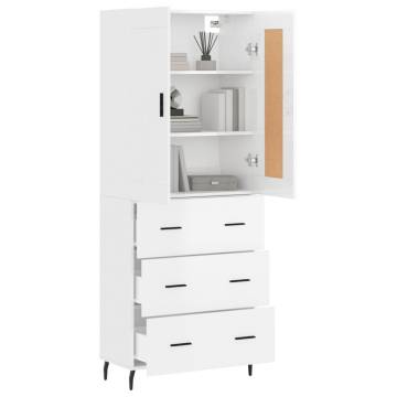 Highboard High Gloss White - Stylish Engineered Wood Storage