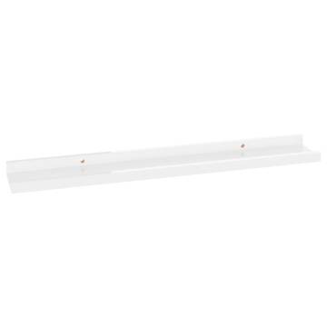 High Gloss White Wall Shelves - 2 Pcs | HipoMarket