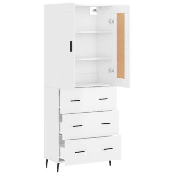 Highboard High Gloss White - Stylish Engineered Wood Storage