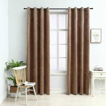 Elegant Blackout Velvet Curtains 140x175 cm - Beige (2 pcs)