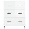 Highboard High Gloss White - Stylish Engineered Wood Storage