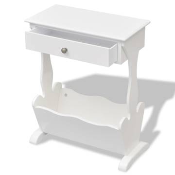 Elegant Melrose White Magazine Rack - Hipomarket UK