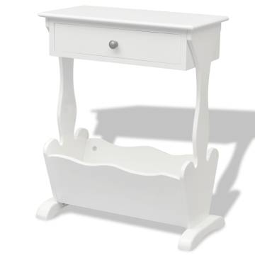 Elegant Melrose White Magazine Rack - Hipomarket UK