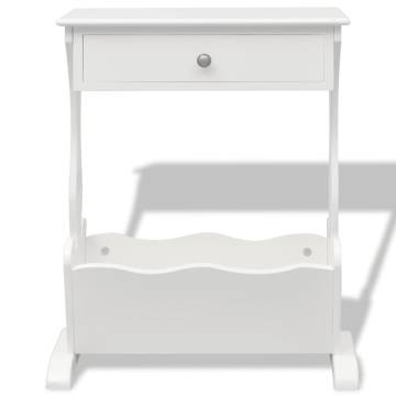 Elegant Melrose White Magazine Rack - Hipomarket UK