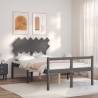 Bed Frame with Headboard Grey 120x200 cm Solid Wood Colour grey Size 120 x 200 cm 