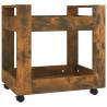 Desk Trolley Smoked Oak | 60x45x60 cm Engineered Wood