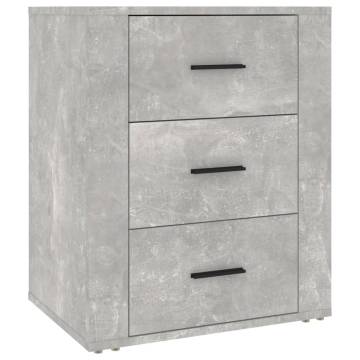 Stylish Concrete Grey Bedside Cabinet - 50x36x60 cm