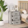 Stylish Concrete Grey Bedside Cabinet - 50x36x60 cm