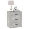 Stylish Concrete Grey Bedside Cabinet - 50x36x60 cm