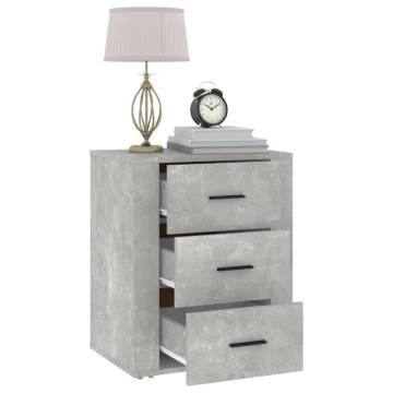 Stylish Concrete Grey Bedside Cabinet - 50x36x60 cm