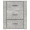 Stylish Concrete Grey Bedside Cabinet - 50x36x60 cm